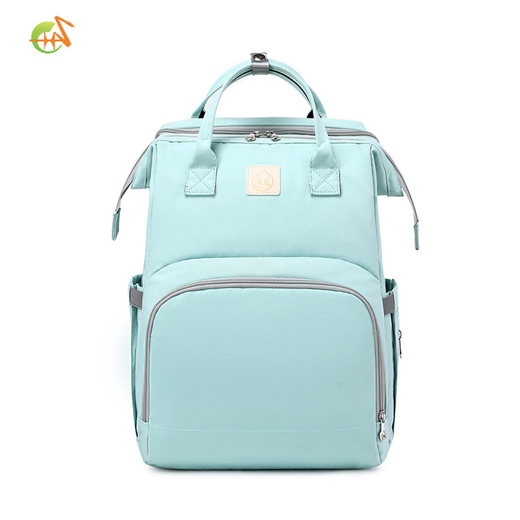 2021 Foldable Waterproof Green Mommy Bag, Diaper Bag, Multi-functional Baby Crib, Diaper Pad, Baby Crib Bag