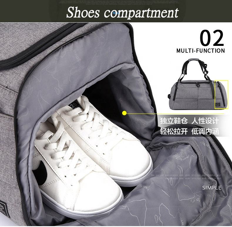 Customized Sports Bag, 50L, Expandable, Large-capacity, Luxury Sports Bag, Men's Sports Travel Duffle Bag with Sneaker Compartment