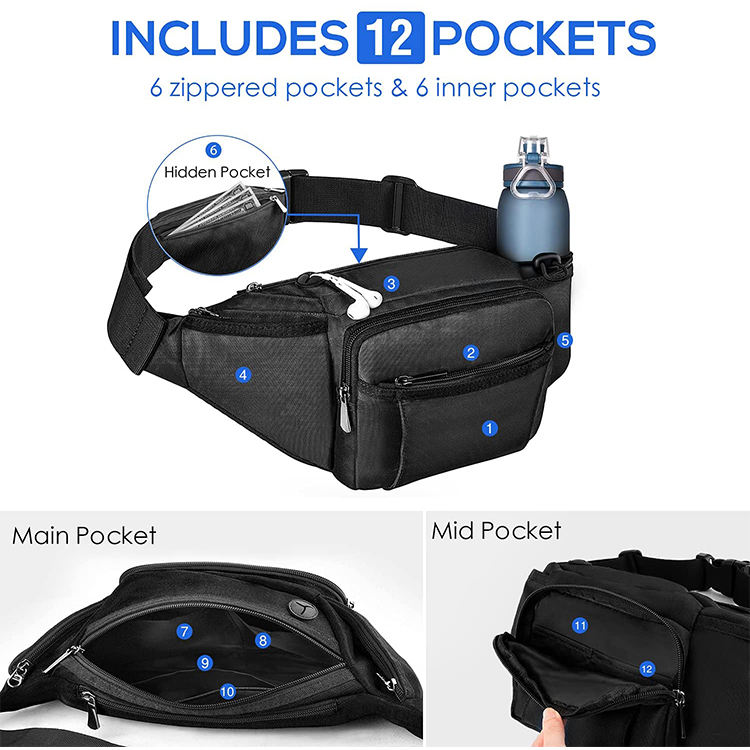 Water Bottle Waist Bag, Outdoor Designer, Designer Chest Bag, Travel, Sports, Customized Men's Waterproof Sling Hobo Bag