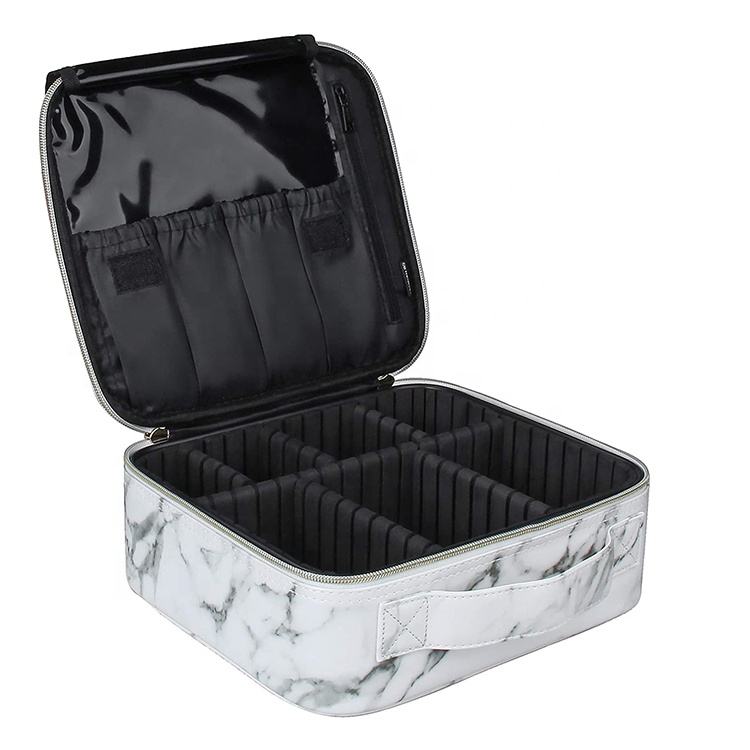 Professional Makeup Bag, Upgraded Luxury Travel Cosmetic Organizer Bag & Bag, with Adjustable Compartments
