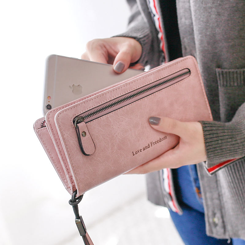 Ladies' Customized Stylish Colorful PU Leather Long and Thin Cardholder, for Women
