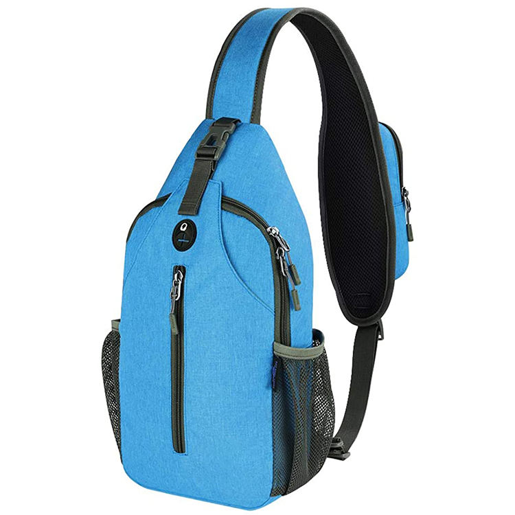 Customized Sling Bag, Crossbody Bag, Unisex, Polyester, with Water Bottle and Mobile Phone Holder, Chest Bag, for Travel, Hiking, Leisure, Single-shoulder Bag